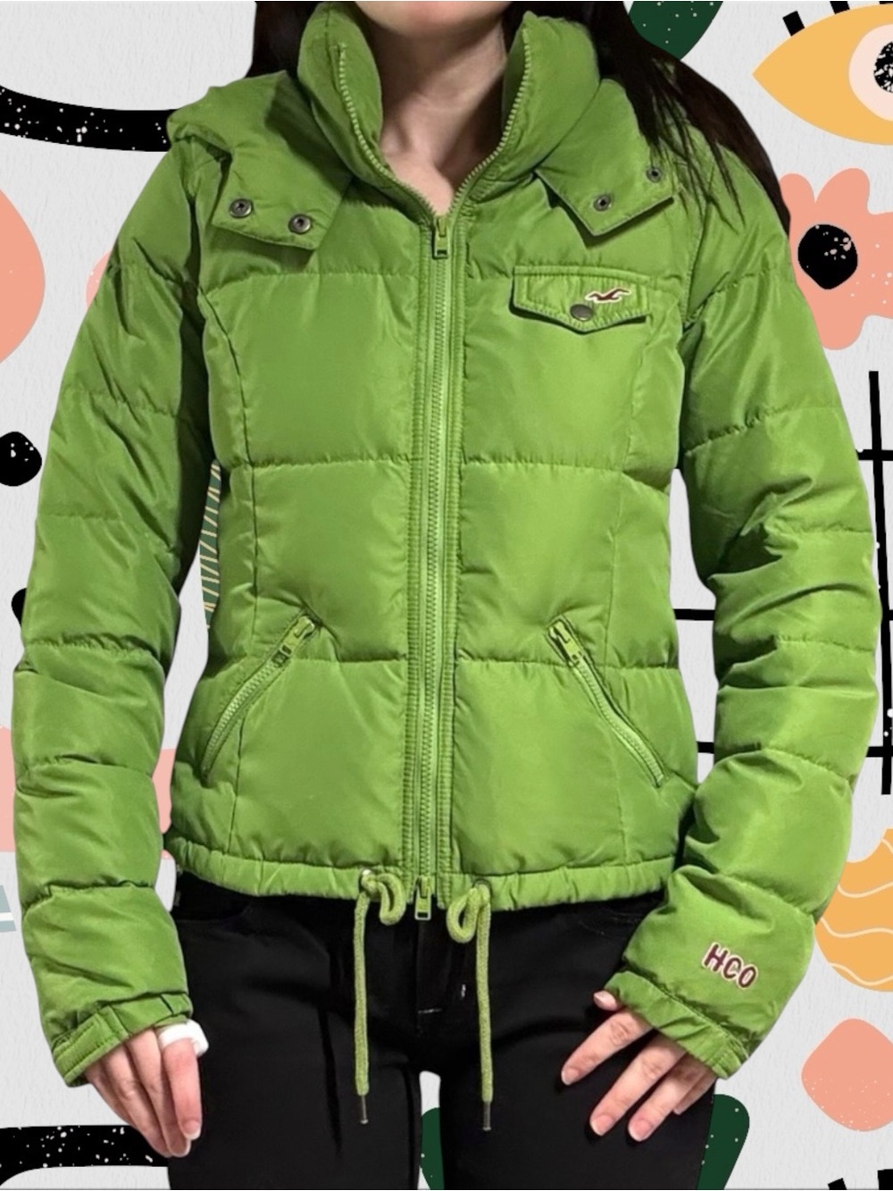 NWT✨ | Hollister | Deadstock Vintage Y2K Green Down Feather Fill Puffer Jacket